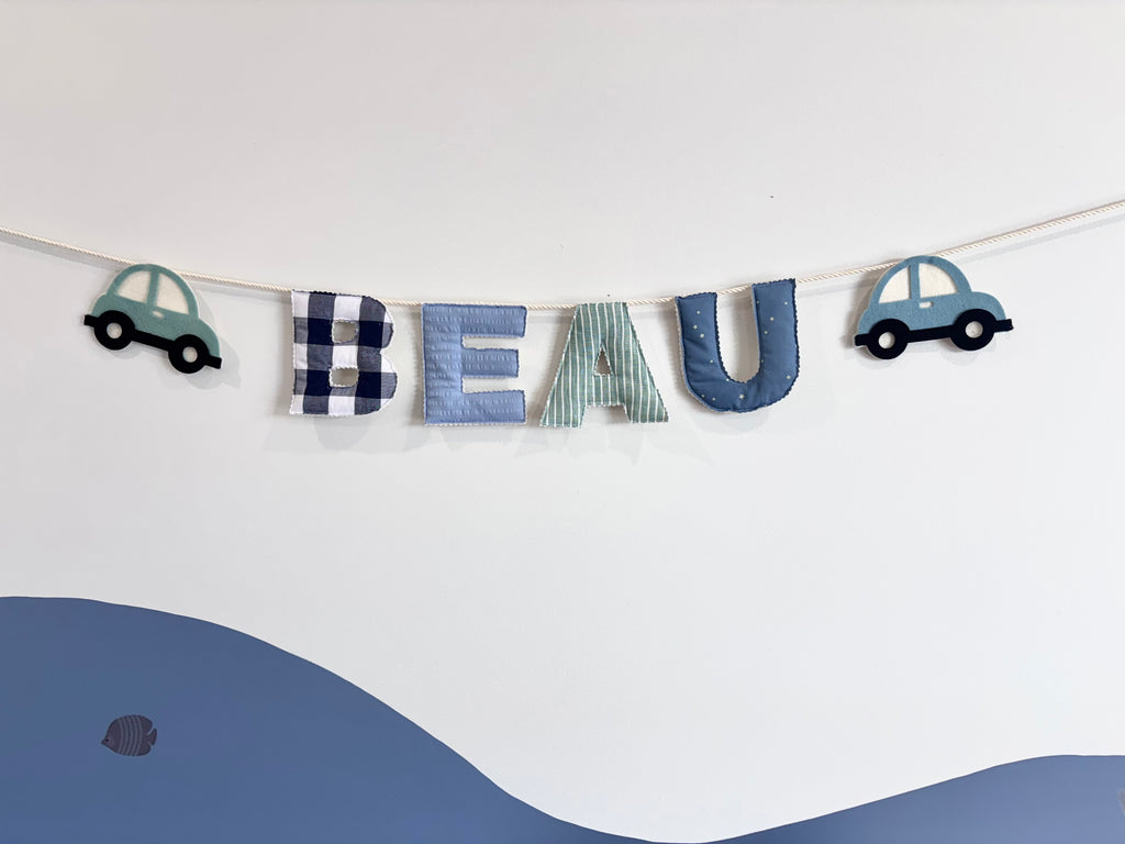 Fabric Name Garland - 12 cm letters