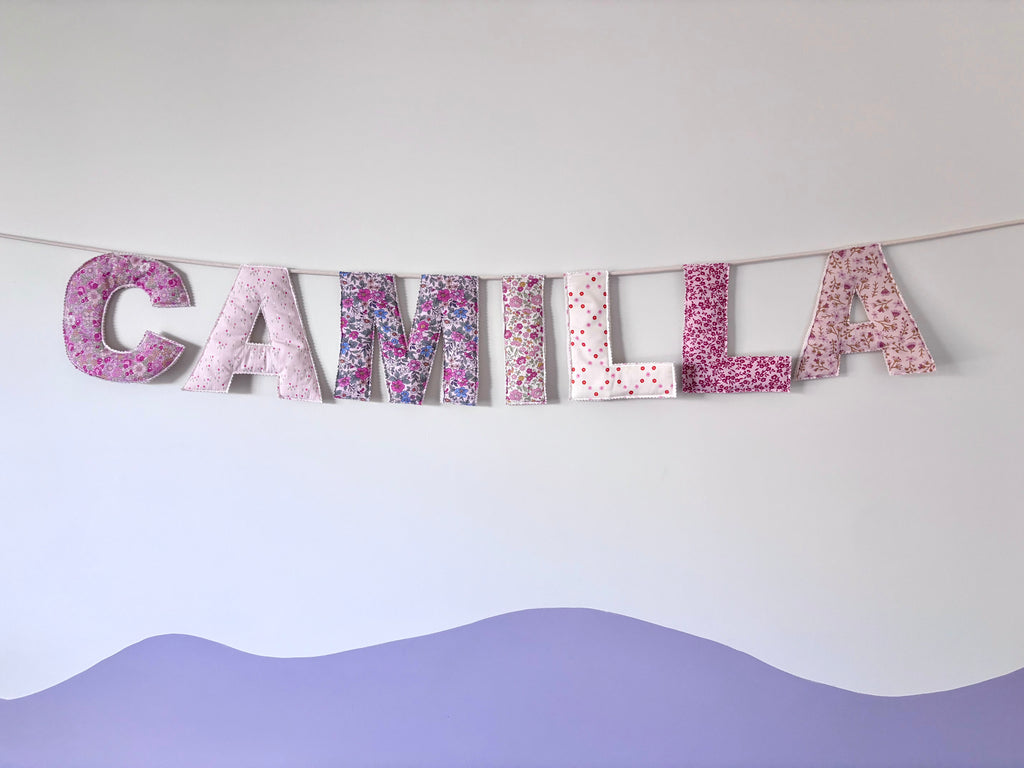 Fabric Name Garland 20cm letters