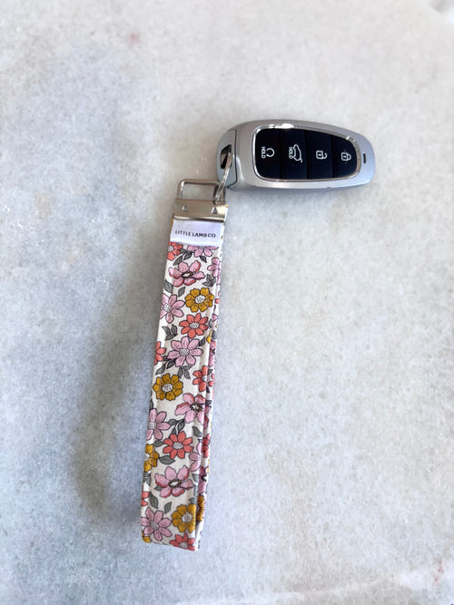 Cotton Fabric Wristlet keychain