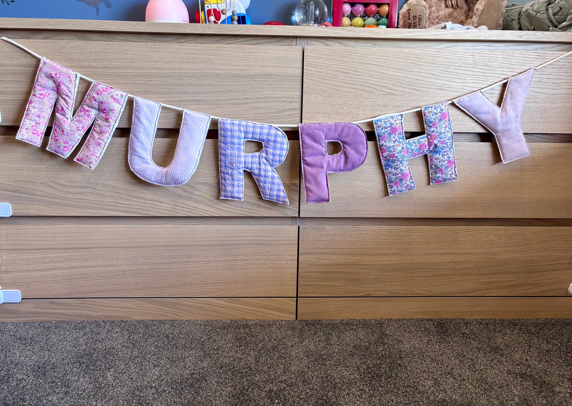 Fabric Name Garland 20cm letters