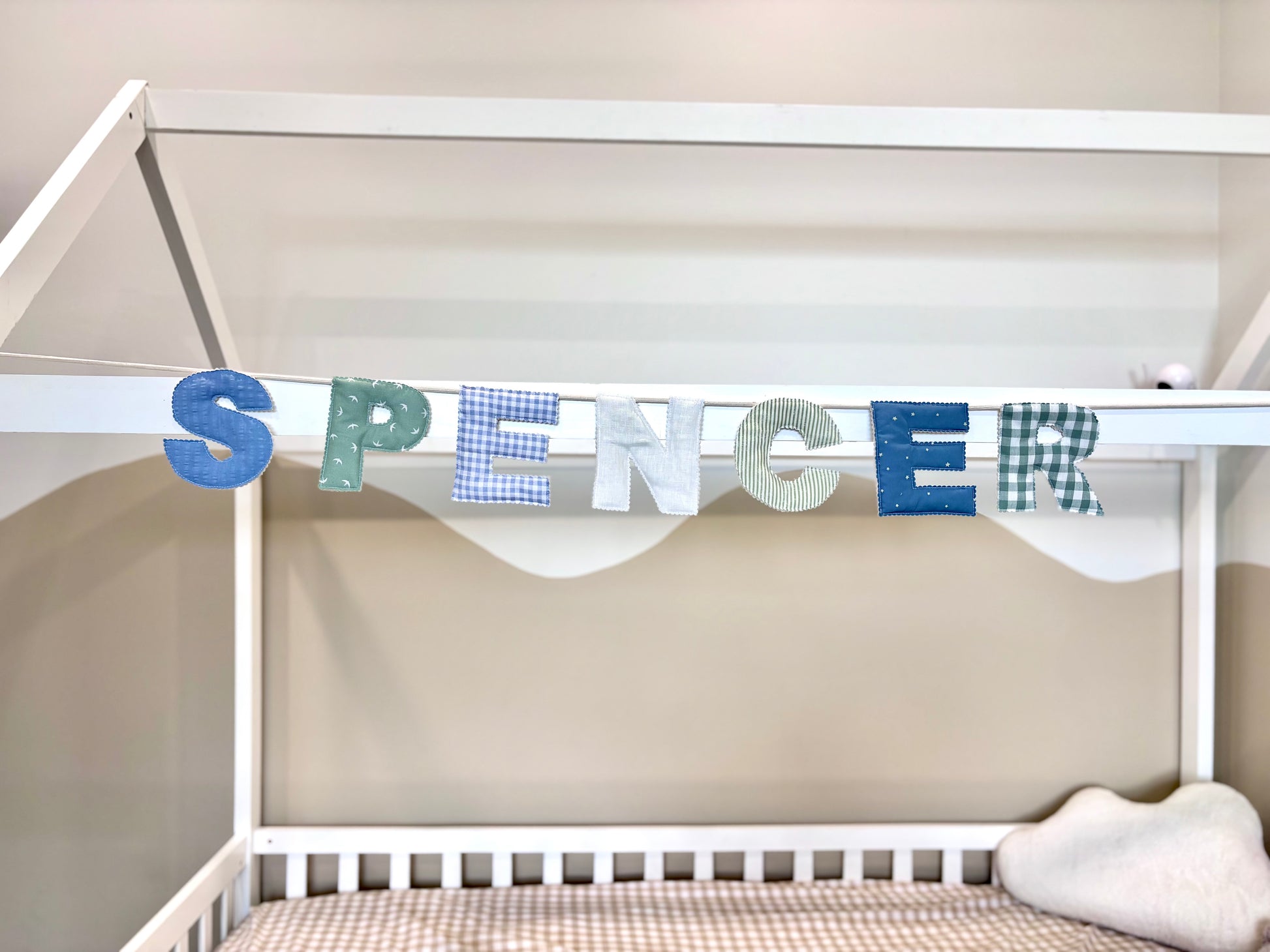 Fabric Name Garland - 12 cm letters