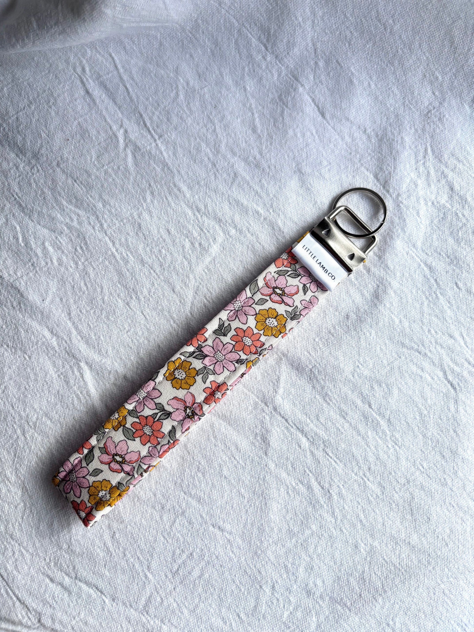 Cotton Fabric Wristlet keychain