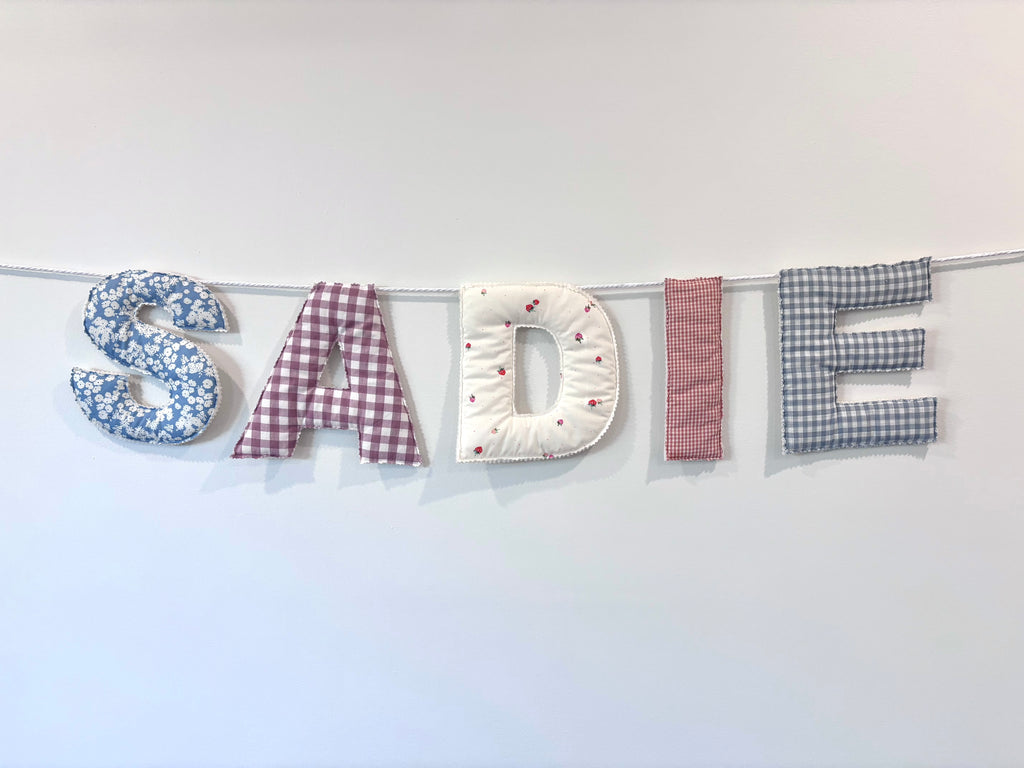 Fabric Name Garland - 12 cm letters