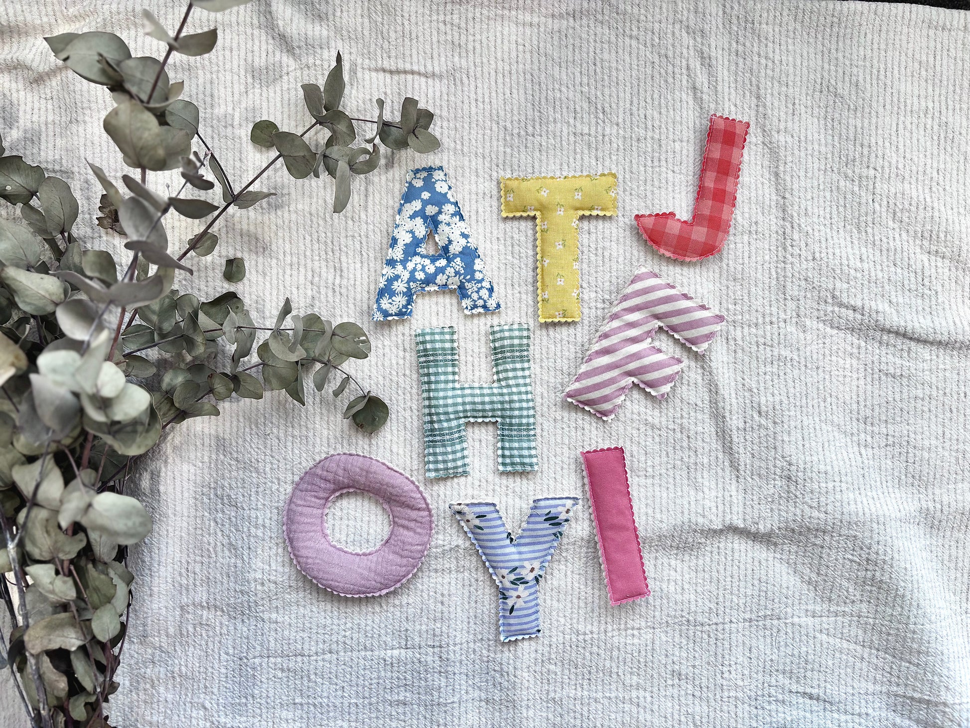 Fabric Name Garland - 12 cm letters