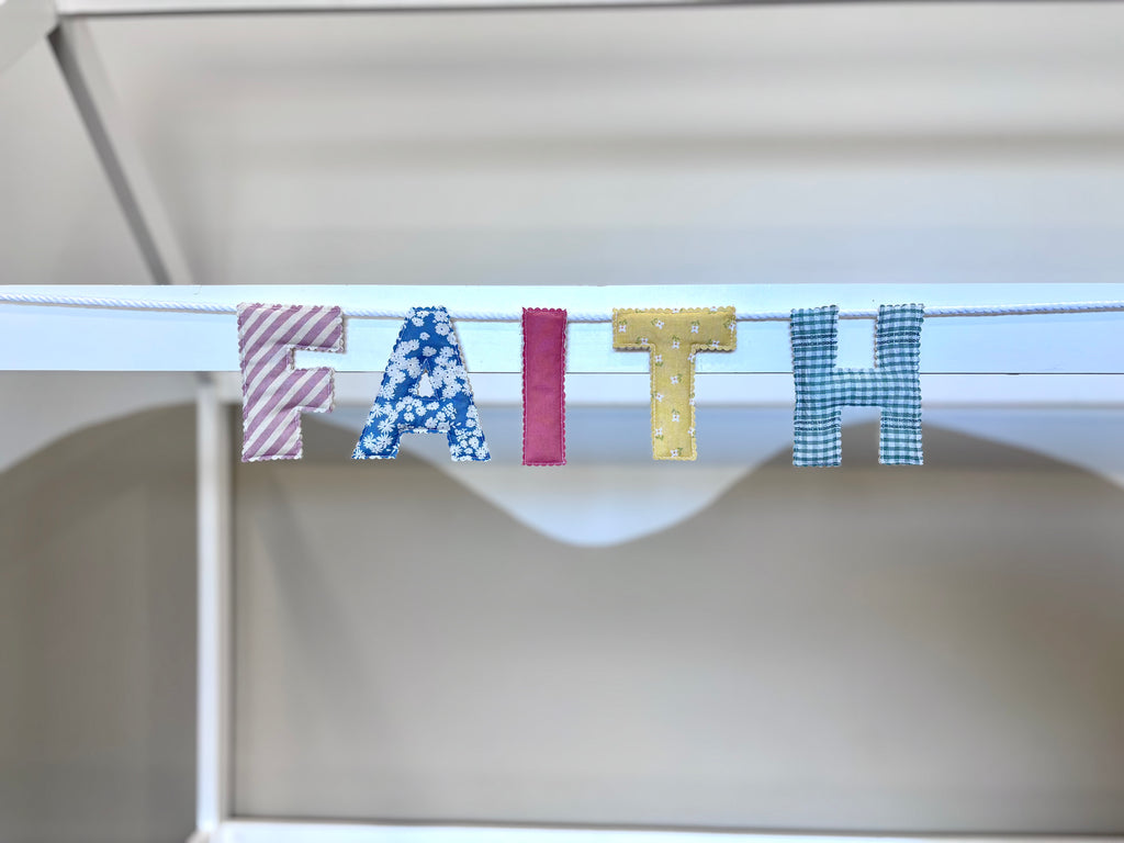 Fabric Name Garland - 12 cm letters