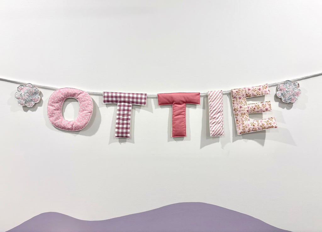 Fabric Name Garland - 12 cm letters