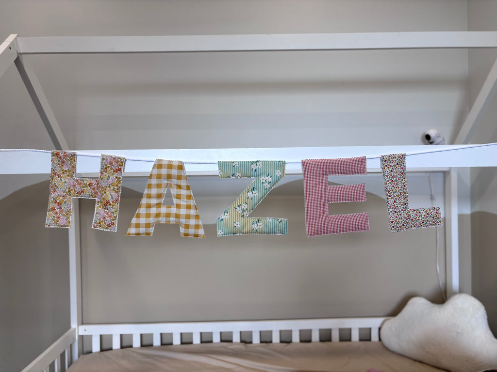 Fabric Name Garland - 12 cm letters
