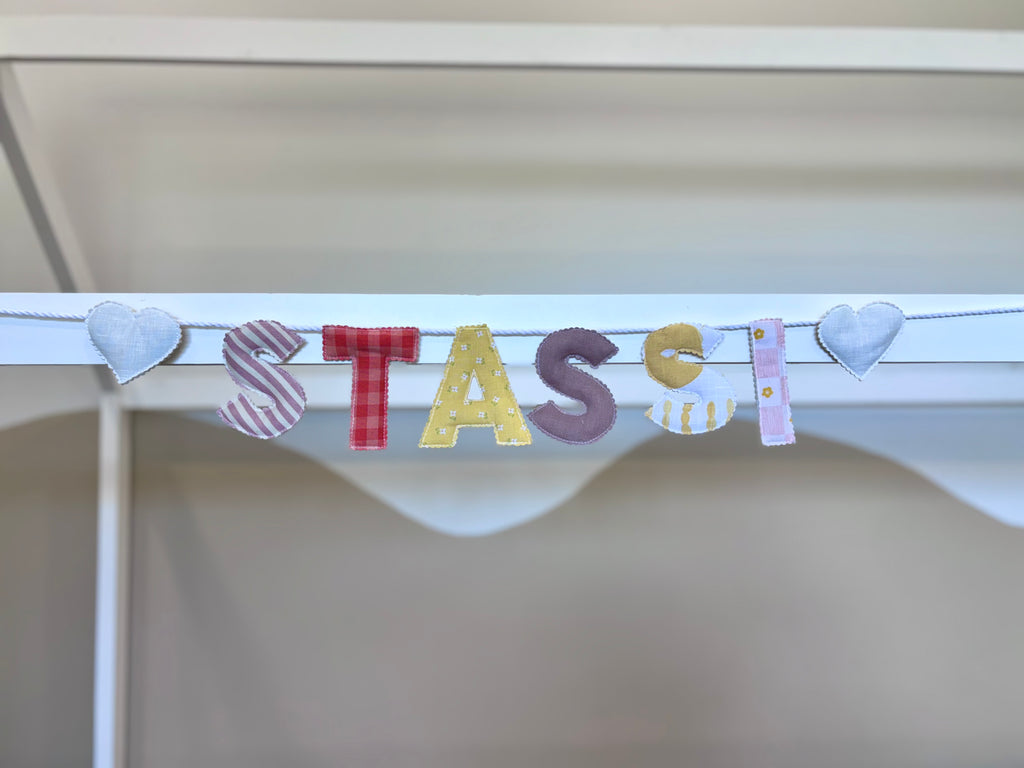 Fabric Name Garland - 12 cm letters